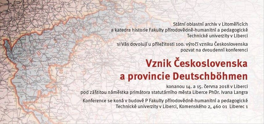 Pozvánka na koferenci | © SOA v Litoměřicicích - katedra historie FP TUL